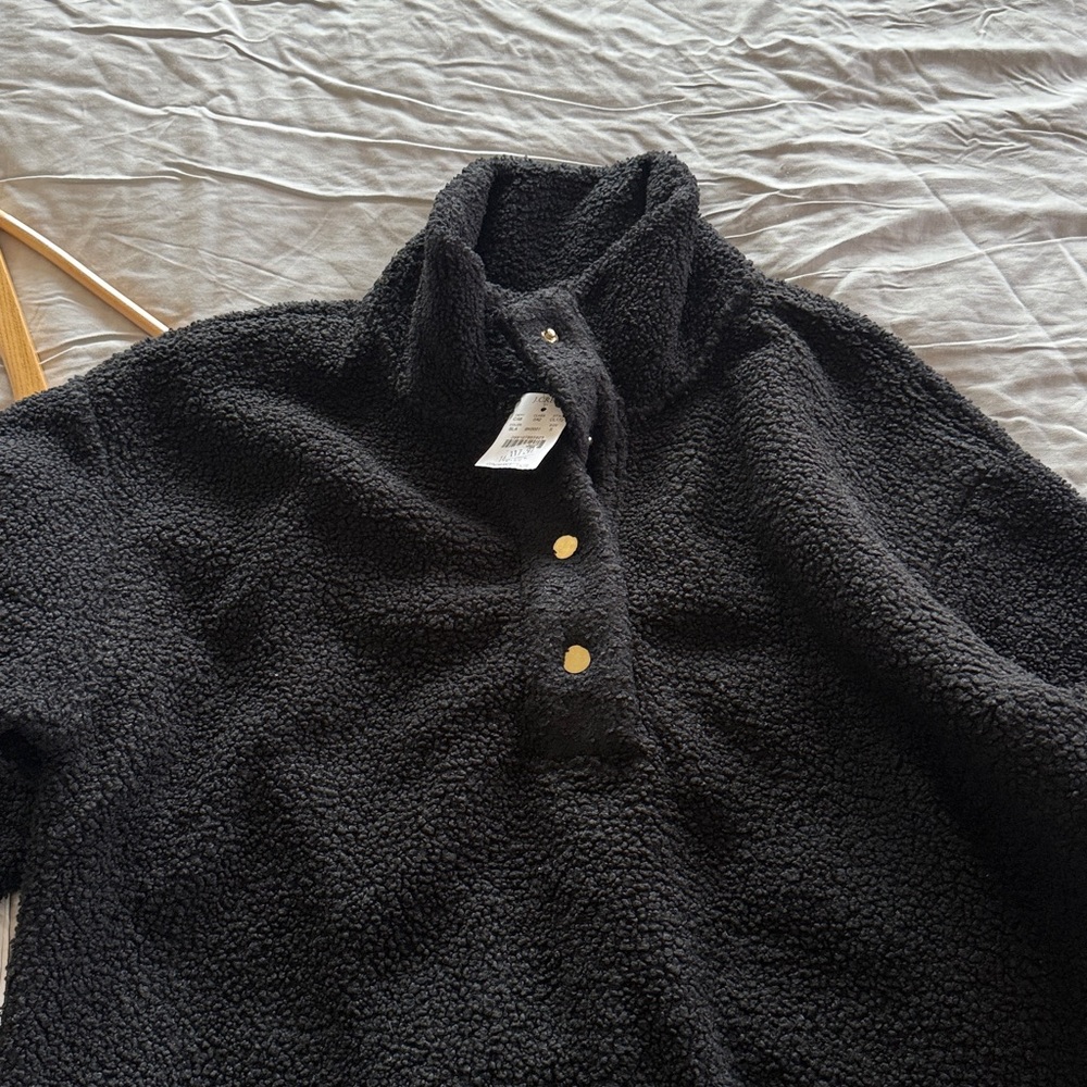 J. Crew Factory Sherpa Snap Fleece Sweatshirt